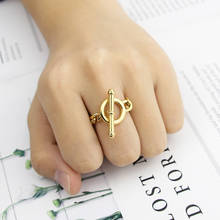 Женское кольцо-переключатель из нержавеющей стали, золотистое/серебристое кольцо с уникальным дизайном в форме цепи 2024 - купить недорого