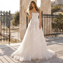 Sweetheart Lace Tulle A-Line Wedding Dresses Custom Made Formal Long Garden Bridal Gowns Zipper  Bride Dress 2021 Robe De Mariee 2024 - buy cheap