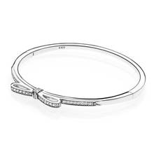 Qualidade superior espumante arco com zircônia cúbica pandora pulseira ajuste feminino grânulo charme 925 prata esterlina pulseira europa jóias 2024 - compre barato