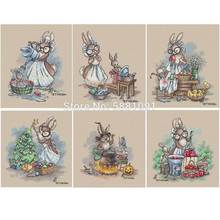 Rabbit Grandmother Series patterns Counted Cross Stitch 11CT 14CT DIY Cross Stitch Kits Embroidery Needlework Sets home decor 2024 - buy cheap