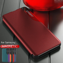 Leather Magnetic Smart Case for Samsung Galaxy S20 Plus Note 20 Ultra S10 Lite S 10 S8 S9 Note 8 9 S20FE Stand Phone Cover Coque 2024 - купить недорого