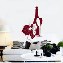 Etiqueta de la pared botella de vino bodega uva vendedor decoración restaurante cocina decoración del hogar vinilo pared pegatina Mural S727 2024 - compra barato