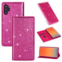 Magetict Glitter Flip Leather Wallet Phone Case For Samsung Note 10 Plus 8 9 S8 S9 S10 Plus S6 S7 Edge A70 A60 A50 A30 A20E A750 2024 - buy cheap