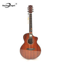 High-end 38 Inch Full Mahogany Guitar Only Top Solid Wood Gloss Finish Folk Missing Corner Pattern Acoustic Guitar Metal Strings 2024 - buy cheap