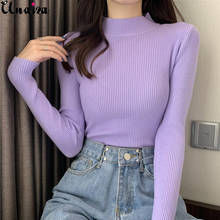 UNAIZA Women Sweater 2021 New Fashion Long-Sleeved Inner Slim Version Of The Bottoming Shirt Half High Neck Pullover Sweater 2024 - buy cheap