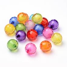 100pcs 20mm Faceted Transparent Acrylic Beads Bead in Bead Mixed Color for Jewelry Making DIY Accessories Hole: 2mm 2024 - buy cheap