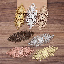20 Pcs 35*87 mm Metal Copper 7 Colors Filigree Wrap Flower Charms Headwear Hair Accessories DIY Jewelry Making 2024 - buy cheap