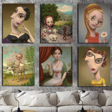 Arte da parede decoração para casa mark ryden impressão em tela pintura estranha mulher moderno poster abstracto modular fotos sala de estar quadro 2024 - compre barato