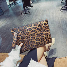 #H40 Leopard  Print Wristlet Clutch Women Daily Makeup Bags Purse Soft PU Leather Money Phone Pouch Casual Wallet Drop Shipping 2024 - buy cheap