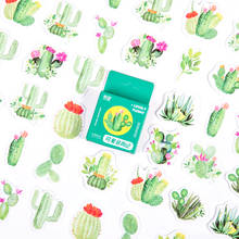 Pósteres de Cactus de plantas verdes bonitas, Mini papel adhesivo para decoración, diario, álbum de recortes, etiqueta adhesiva, papelería, 45 unids/paquete 2024 - compra barato