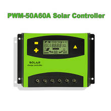 50 А 60 А ШИМ регулятор заряда солнечной батареи 12 в 24 в авто. 48 В постоянного тока с ЖК-дисплеем для панелей PV 2024 - купить недорого