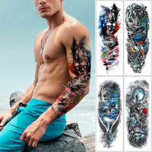 Large Arm Sleeve Tattoo Japanese Lion Eagle Waterproof Temporary Fake Tatoo Sticker Skull Animal Hope Men Women Full Totem Tatto 2024 - buy cheap