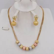 High Quality Dubai 3color Gold color Jewelry Set For Women african beads jewlery fashion necklace set earring jewelry 2024 - buy cheap