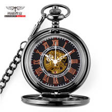 Liga do vintage relógio de bolso steampunk caçador duplo esqueleto mecânico bolso corrente relógio presente aniversário 2024 - compre barato