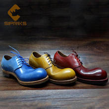 Sipriks-zapatos italianos de punta redonda para hombre, calzado Formal, esmoquin, zapatos de vestir, calzado para caballeros, trajes sociales, hecho a mano 2024 - compra barato