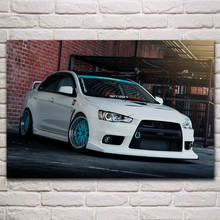 White evo x supercars custom tuning vehicle stance fabric posters on the wall picture home art living room decoration KP047 2024 - buy cheap