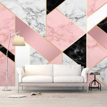 Papel tapiz con foto 3D personalizado, Mural con patrón de mármol rosa moderno, geométrico abstracto, para sala de estar, Fondo de TV, papel de pared, decoración del hogar 2024 - compra barato