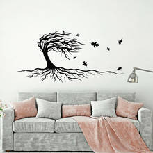 Autumn Nature Wall Stickers Classroom Home Decor Beautiful Forest Tree Roots Leaves Foliage Vinyl Wall Decal Decoration Z260 2024 - buy cheap