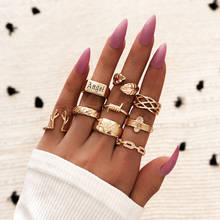 Женские винтажные кольца Mostyle Boho с золотым листом и кристаллами, геометрические женские кольца на палец, ювелирные изделия 2020 2024 - купить недорого
