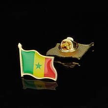 País africano a república do senegal banhado a ouro colar barra bandeira lapela pinos camisa gravata clip fecho vara broche 2024 - compre barato