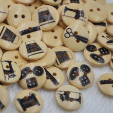 10/50/100 peças misturam botões de madeira 15mm costura artesanato misture lotes wb338 2024 - compre barato