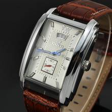 2020 homens relógios mecânicos moda retângulo relógios masculino couro banda calendário automático relógios de pulso mecânicos pequenos segundos 2024 - compre barato