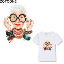 Zotoone adesivo feminino de verão, moda avó, estampa diy, camiseta para mulheres, transferências por ferro, para roupas d 2024 - compre barato