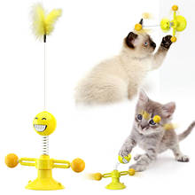 Juguete divertido para gatos, tocadiscos divertido palo para gato, molino de viento para mascotas, juguete interactivo portátil, rompecabezas, suministros para entrenamiento de mascotas, 2020 2024 - compra barato