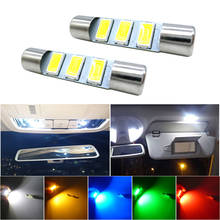 Bombilla LED para espejo de tocador de coche, lámpara para Interior, C5W, CC de 12V, blanco, rojo y amarillo, 29mm, 28mm, 3 SMD, 5630, 2 uds. 2024 - compra barato