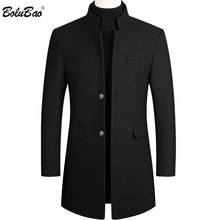 BOLUBAO-abrigo de mezcla de lana para hombre, abrigo sencillo de Color sólido, cómodo, a la moda, Invierno 2024 - compra barato