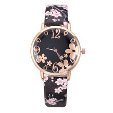 Fashion Luxury Ladies Quartz Wristwatches Floral Bracelet Leather Stripe Dial Watches for Women Stylish Dress Clock Reloj Mujer 2024 - buy cheap