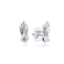 Sparkling Angel Wing Stud Earrings 100% 925 Sterling-Silver-Jewelry Free Shipping 2024 - buy cheap