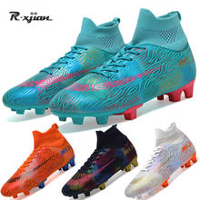 Unisex Soccer Shoes Long Spikes  Ankle Football Boots FG Outdoor Grass Cleats Football Shoes Chuteira Futebo Men Golden Boots 2024 - buy cheap