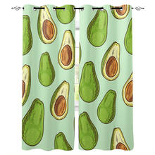 Avocado Green Seed Fruit Skin Window Treatments Curtains Valance Outdoor Kitchen Bedroom Fabric Indoor Drapes Kids Window 2024 - buy cheap