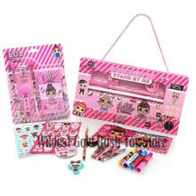 LOL dolls SURPRISE school supplies Cartoon Automatic Pencil Case Ball Pen Ruler Combination Gift Portable Stationery Set 2024 - buy cheap