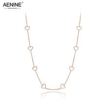 AENINE Trendy Titanium Stainless Steel CZ Crystal Love Heart Choker Necklaces For Women Girls Charm Pendant Necklace AN19202 2024 - buy cheap