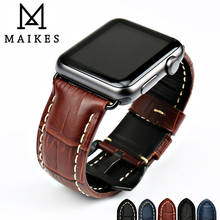 MAIKES Watchbands Genuine Cow Leather Watch Strap for Apple Watch Band 44mm 38mm Series 6/5/4 Iwatch 7 45mm 41mm  Watch Bracelet 2024 - buy cheap