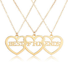 3pcs/set Best Friend Forever Pendant Necklace Hollow Heart Choker Necklaces BFF Friendship Jewelry For Christmas Gift Colar 2024 - buy cheap