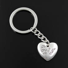New Fashion Men 30mm Keychain DIY Metal Holder Chain Vintage Heart Mom Children 21x20mm Silver Color Pendant Gift 2024 - buy cheap
