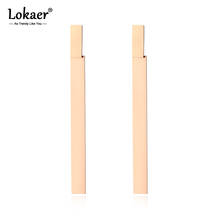 Lokaer-pendientes largos de acero inoxidable para mujer, joyería geométrica de oro rosa con forma rectangular, Hyperbol, E19012 2024 - compra barato