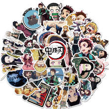 Pegatina de Anime Demon Slayer Kimetsu No Yaiba, juguetes de dibujos animados para niños, Skateboard, Maleta, congelador, 10/30/50 Uds. 2024 - compra barato