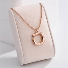 Luxury Square Geometric Hollow Pendant Necklaces for Women Men Couple Stainless Steel Necklace Jewelry Gift 2024 - buy cheap