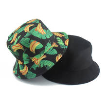 Summer Panama Hat For Women Fruit Banana Print Reversible Bucket Hats Men Sun Protection Bob Fishing Hat Fashion Hip Hop Cap 2024 - buy cheap