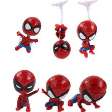 Figuras de acción de los vengadores Infinity War, juguetes de modelos de decoración de coche de Iron Spiderman, cabeza de Bobble, 6 unids/lote 2024 - compra barato