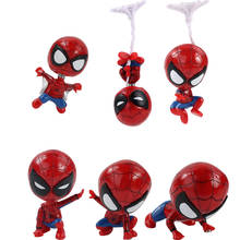 6pcs/lot Infinity War Avengers Bobble Head Spiderman Action Figure Iron SpiderMan Car Decoration Model Toys 2024 - buy cheap