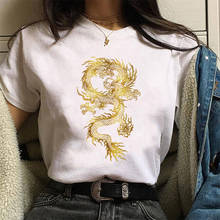Camisa de impressão de dragão chinês t camisa de verão oversize solta ropa mujer hip hop streetwear topos de camisa feminina ulzzang harajuku kawaii 2024 - compre barato