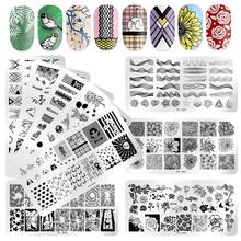 PICT YOU Rectangle Nail Stamping Plates Rose Flower Patterns Nail Image Plate Butterfly Leaf Stamp Templates Design Tools 2024 - buy cheap