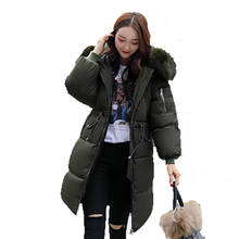 2021 The New Long Hooded Straight Thick Warm Parkas Casual Solid Women Fashion Warm Slim Winter Padded Chic Cotton Overcoat 2024 - buy cheap
