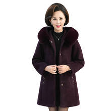 Winter mink velvet jacket womens noble new fashion medium long Loose thick warm plus size 6XL Fur collar women's Hooded overcoat 2024 - buy cheap