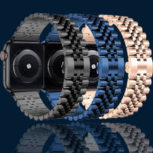 Cinturino-Correa de acero inoxidable para apple watch series 6, 5, 4 se, 44mm, 40mm, pulsera de eslabones para iwatch 3, 42, 38mm 2024 - compra barato